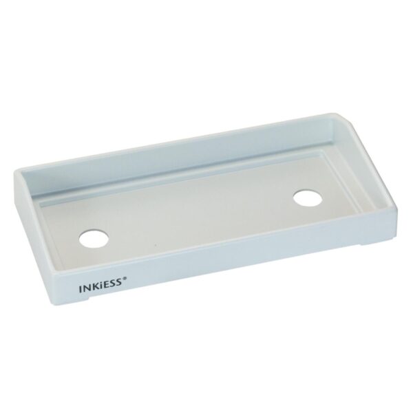 White rectangular plastic ink palette tray.