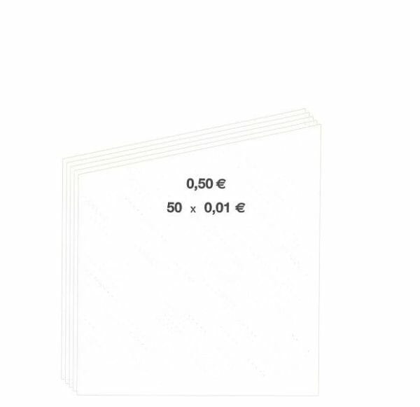Coin roll paper 50 sheets 0,01 EURO white