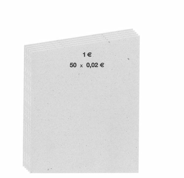 Coin roll paper 50 sheets 0,02 EURO grey