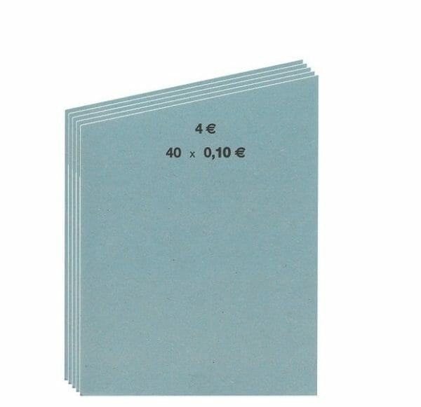 Coin roll paper 50 sheets 0,10 EURO blue