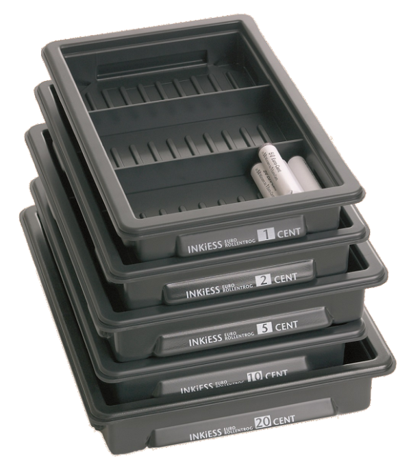 Set = 8 piece Roll storage containers (2 Euro - 1 Cent)