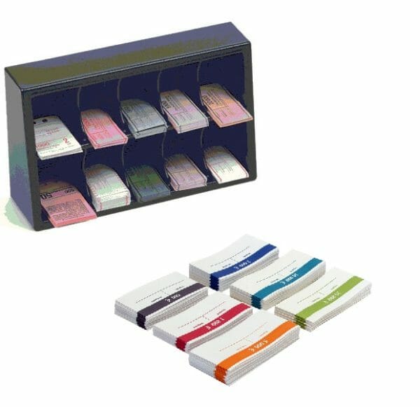 BB 30/10 Note strap container and Punched Key Cards incl. 1 set of Banknot band rolls 20 x (200 EURO to 5 EURO)