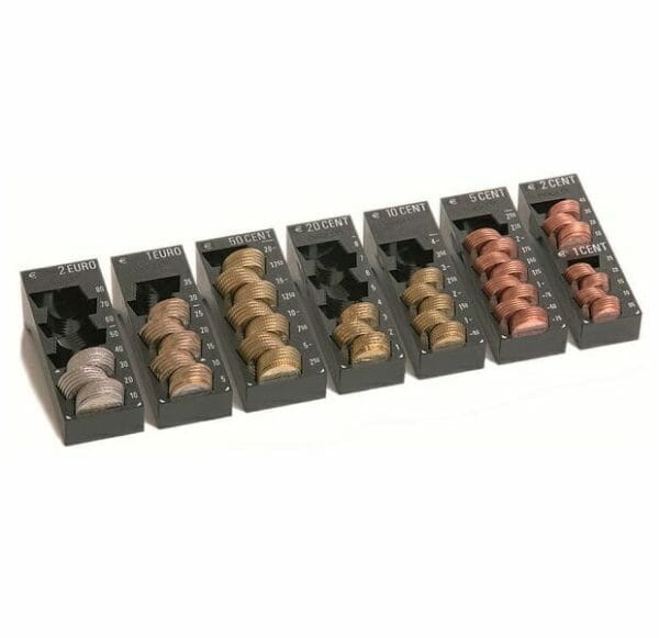 Cash drawer insert Set = 7 pcs. MiNiKORD single coin holders for ANKER ECC Cash drawer