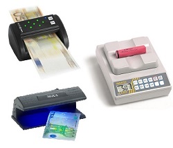 Coin roll checker and banknote detectors